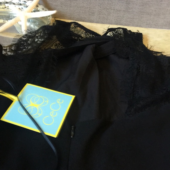 CECE, Womens Fit & Flare Lace-Back Cocktail Dress - Picture 5 of 6